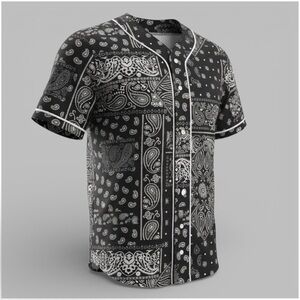 Retrofit- Black Paisley Men's Shirt / Jersey, NEW